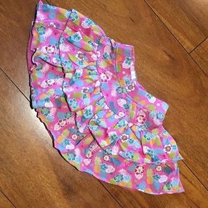 Pink Hawaiian Flower Tier Ruffle Skirt Size 2T